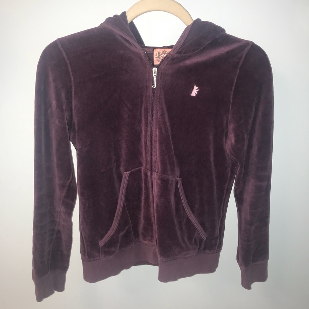 Juicy Couture velour zip up, dark purple